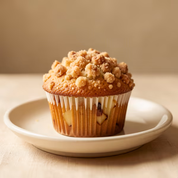 AI-genereret illustration: æble- og kanelmuffins med drys