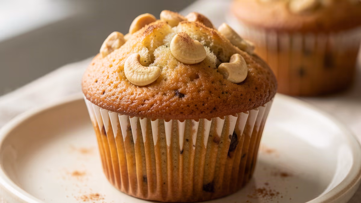 AI-genereret illustration af bananmuffins med nødder