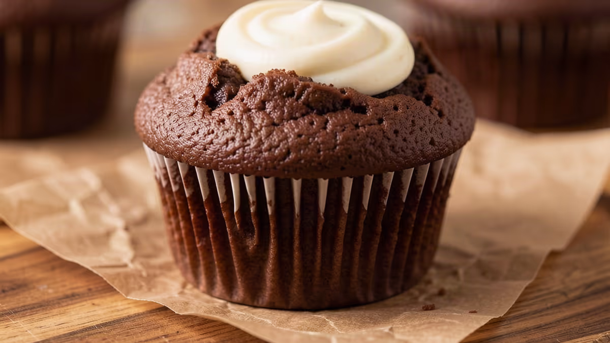 AI-genereret illustration af chokolade cheesecake muffins