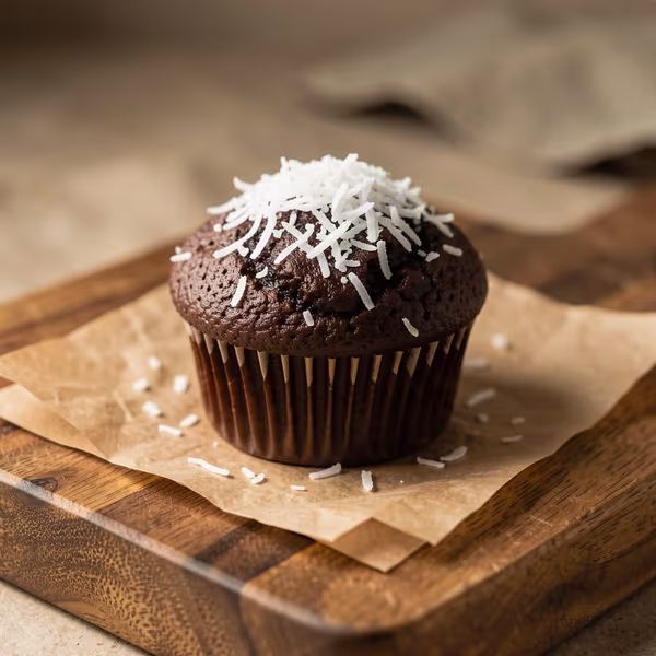 AI-genereret illustration: chokolade muffins med kokos