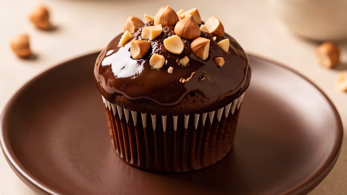 AI-genereret illustration af chokolade muffins med bailey