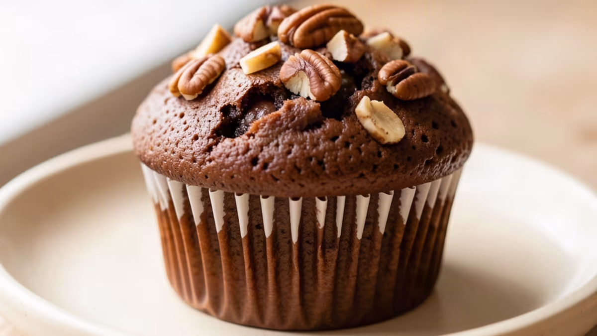 AI-genereret illustration af chokolade muffins med banan