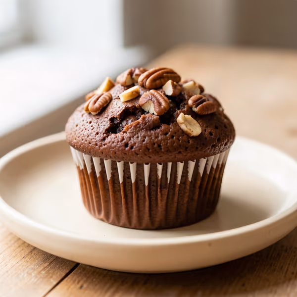 AI-genereret illustration: chokolade muffins med banan