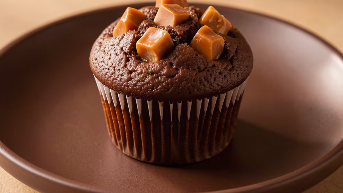 AI-genereret illustration af chokolade muffins med dumle