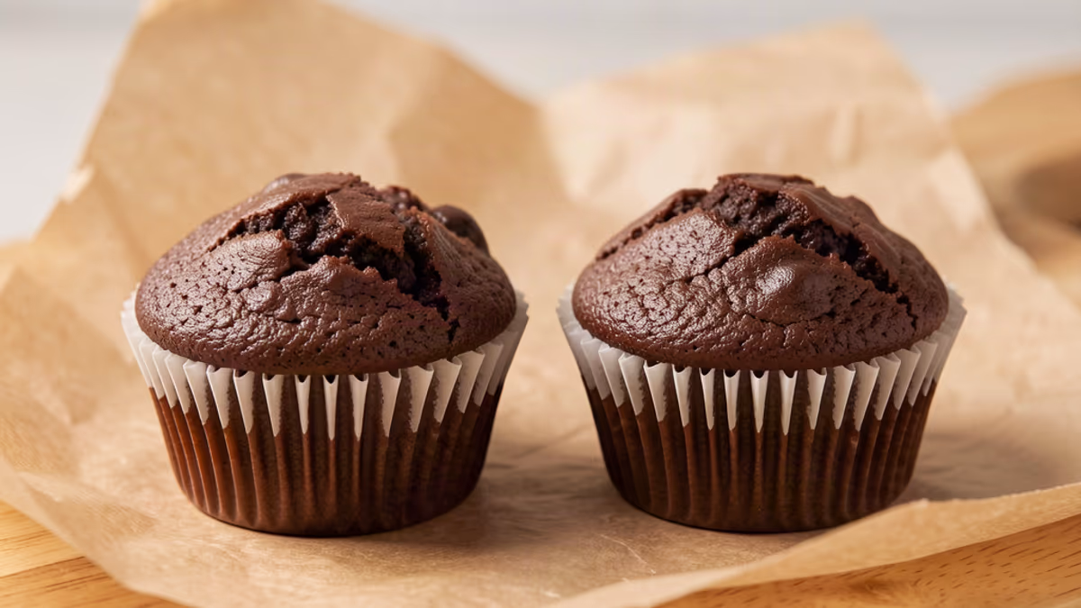 AI-genereret illustration af chokolade muffins til 2 personer